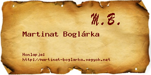 Martinat Boglárka névjegykártya